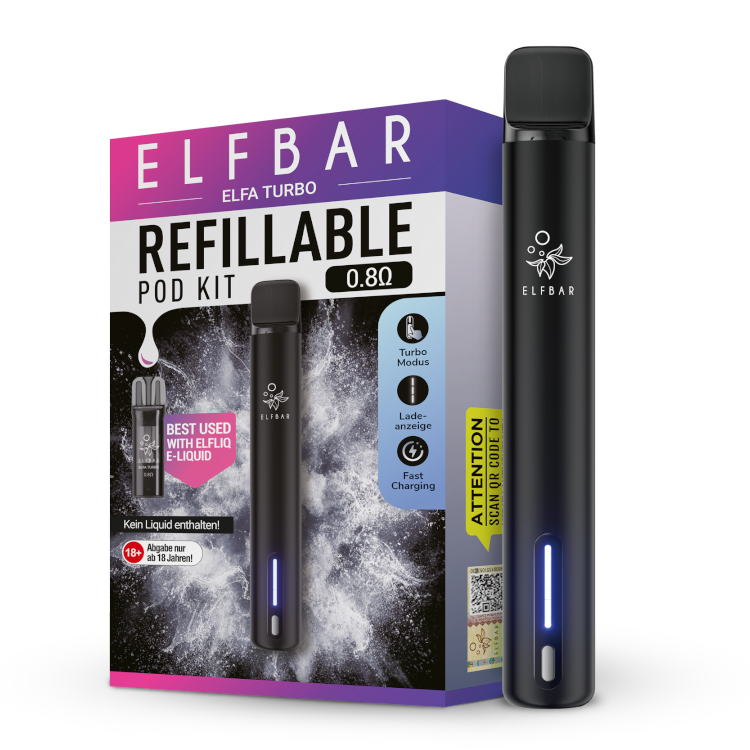 ELFBAR ELFA Turbo POD KIT Basisgerät - Black Knight ELFBAR ELFA Turbo POD KIT Basisgerät - Black Knight