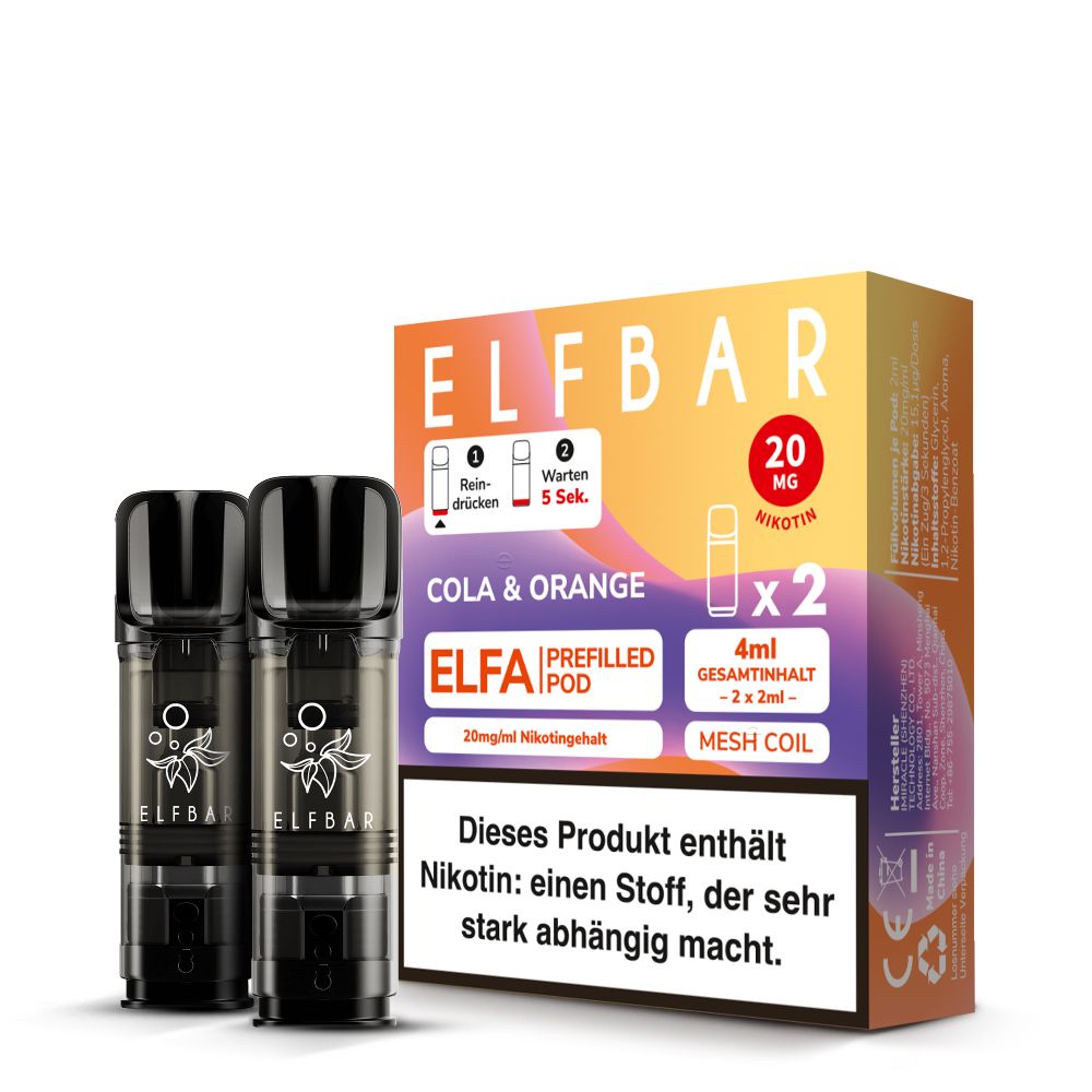 ELFBAR ELFA POD 2er Pack - Cola & Orange ELFBAR ELFA POD 2er Pack - Cola & Orange