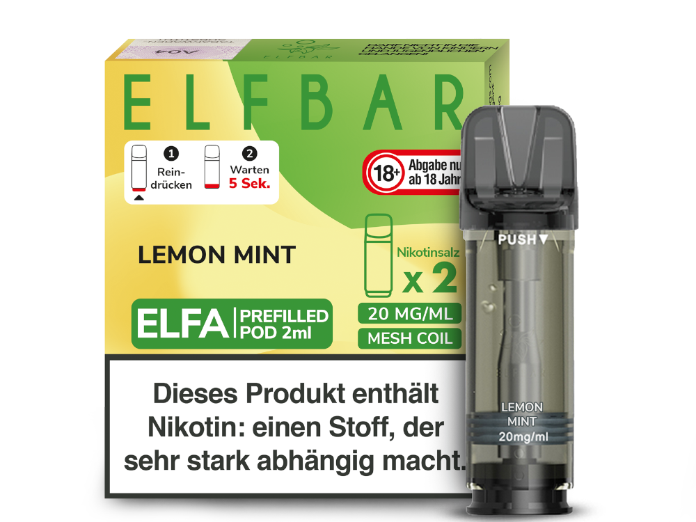 ELFBAR ELFA POD 2er Pack - Lemon Mint ELFBAR ELFA POD 2er Pack - Lemon Mint