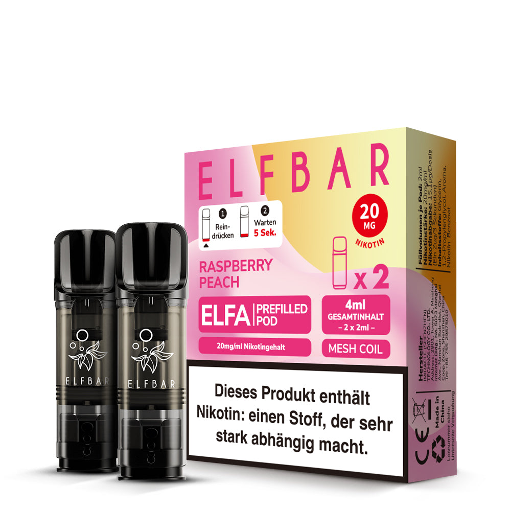 ELFBAR ELFA POD 2er Pack - Raspberry Peach ELFBAR ELFA POD 2er Pack - Raspberry Peach
