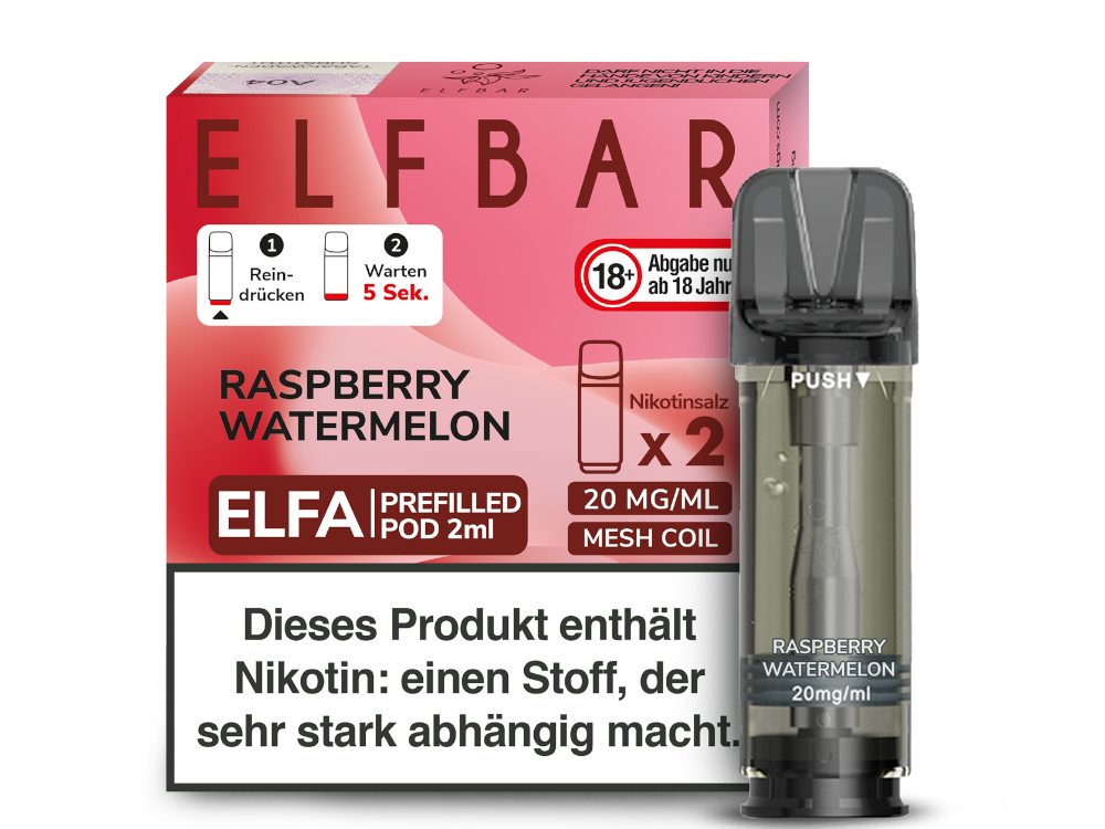 ELFBAR ELFA POD 2er Pack - Raspberry Watermelon ELFBAR ELFA POD 2er Pack - Raspberry Watermelon