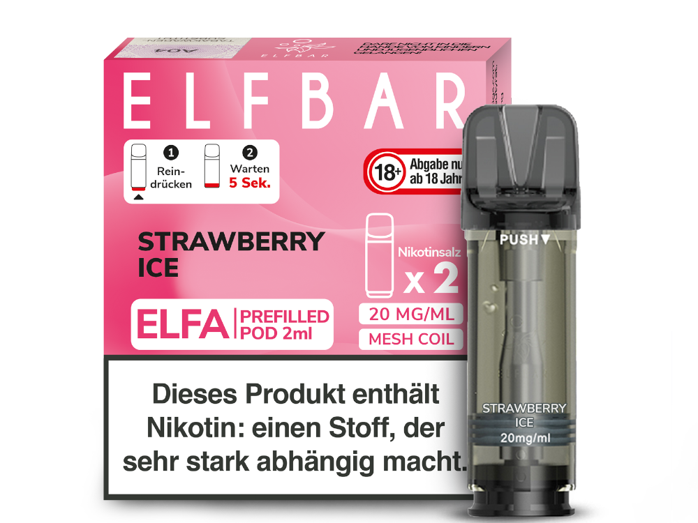 ELFBAR ELFA POD 2er Pack - Strawberry Ice ELFBAR ELFA POD 2er Pack - Strawberry Ice