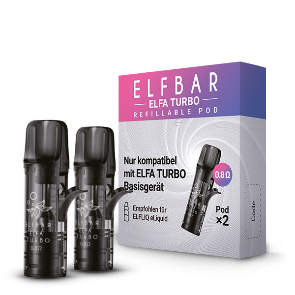 ELFBAR ELFA Turbo - Leerpods PODs 2er Pack - 0.8 Ohm ELFBAR ELFA Turbo - Leerpods POD 2er Pack - 0.8 Ohm