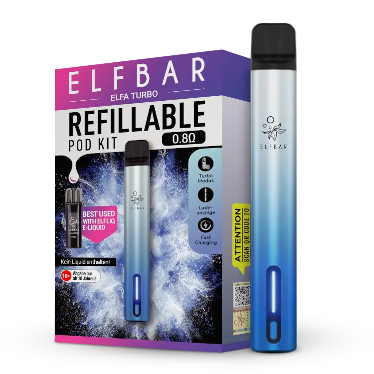 ELFBAR ELFA Turbo POD KIT Basisgerät - Aurora Cyan ELFBAR ELFA Turbo POD KIT Basisgerät - Aurora Cyan