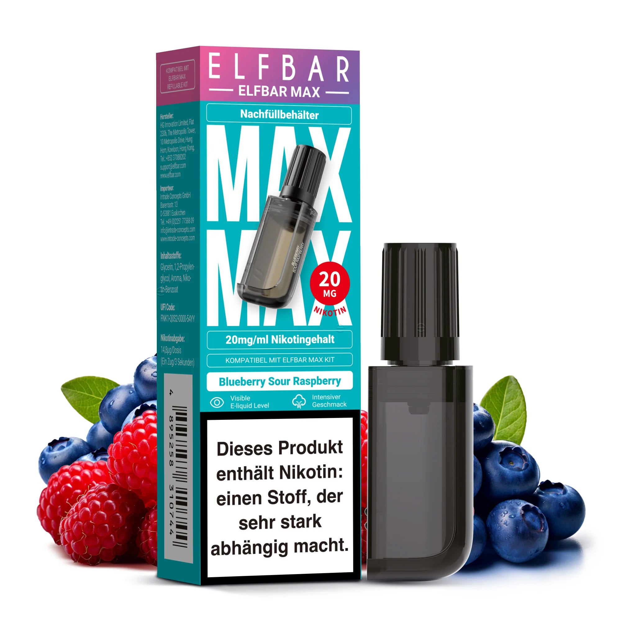 ELFBAR MAX Nachfüllbehälter - Blueberry Sour Raspberry ELFBAR MAX Nachfüllbehälter Blueberry Sour Raspberry