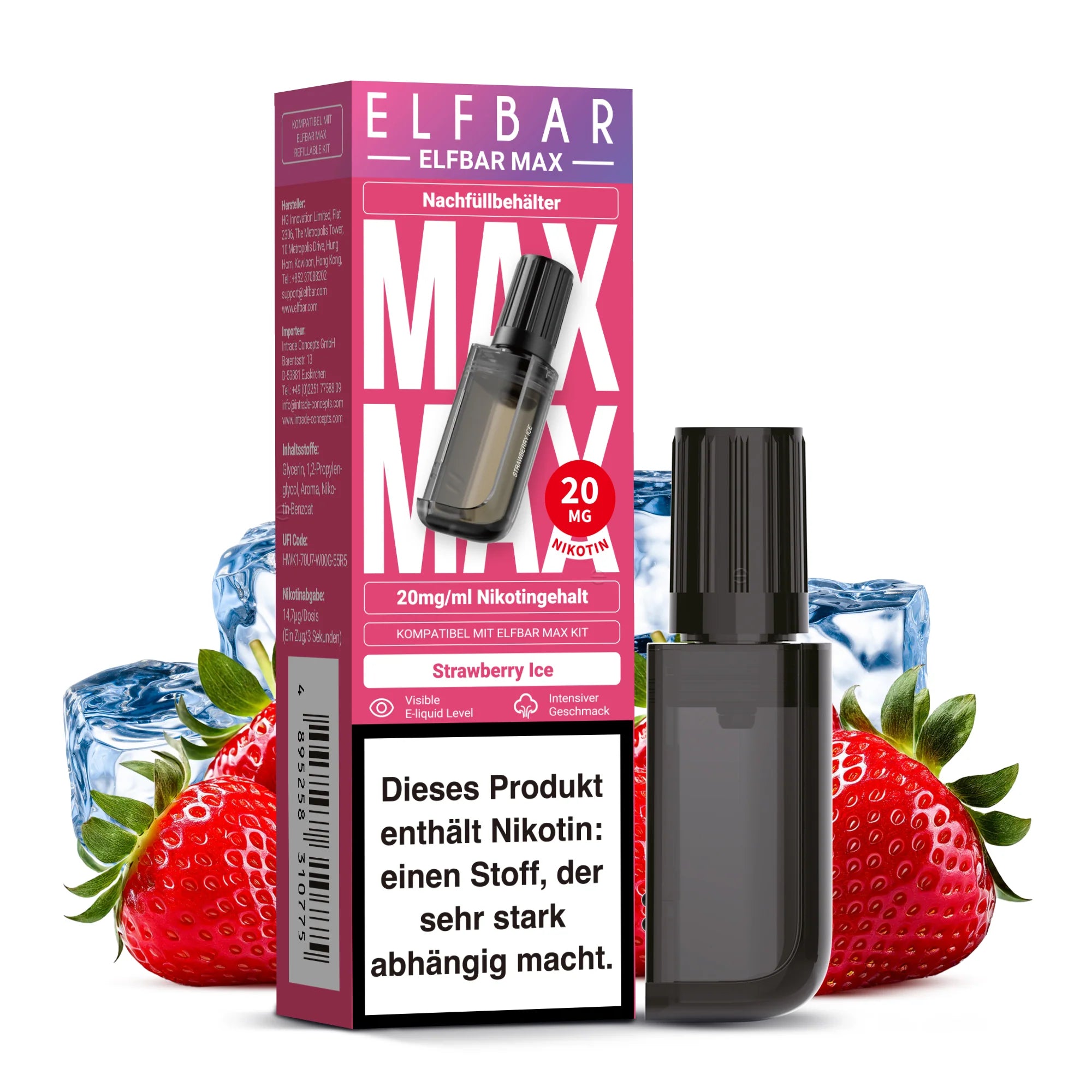 ELFBAR MAX Nachfüllbehälter - Strawberry Ice ELFBAR MAX Nachfüllbehälter Strawberry Ice