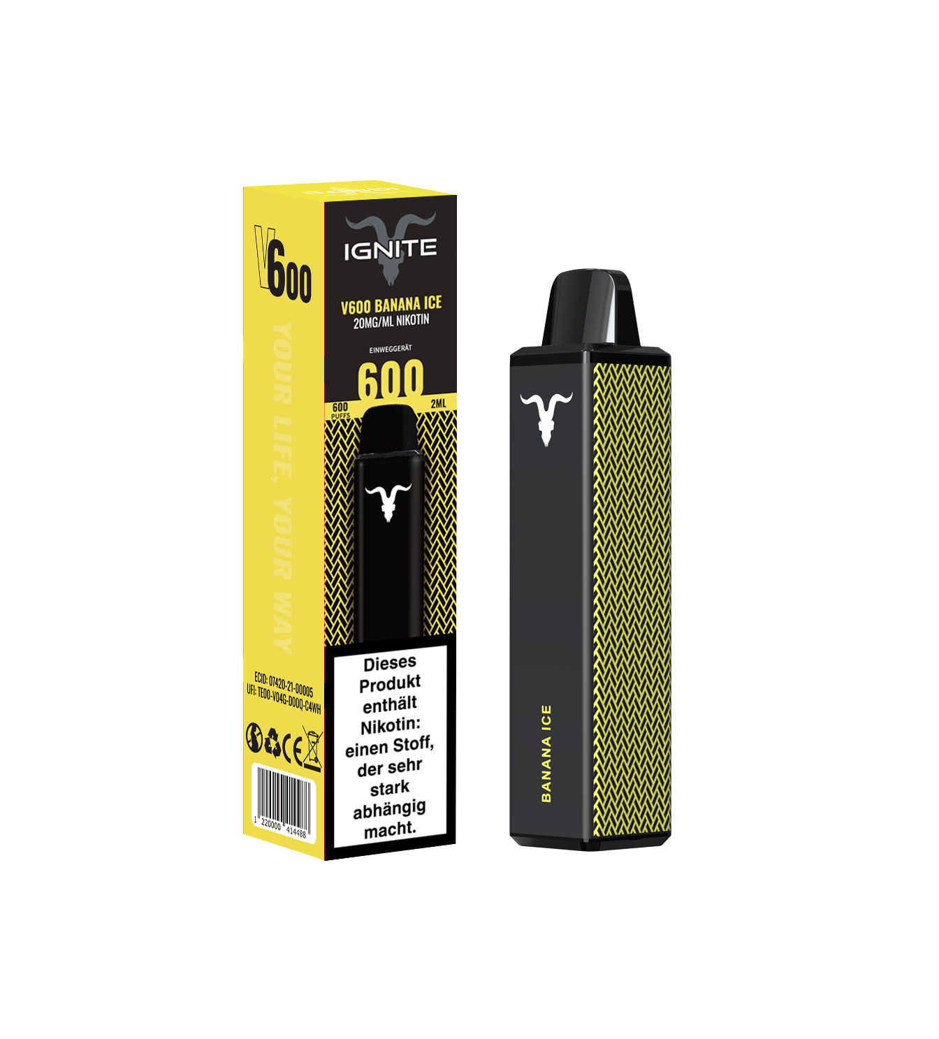 IGNITE V600 - BANANA ICE - Einweg E-Zigarette IGNITE V600 - BANANA ICE - Einweg E-Zigarette