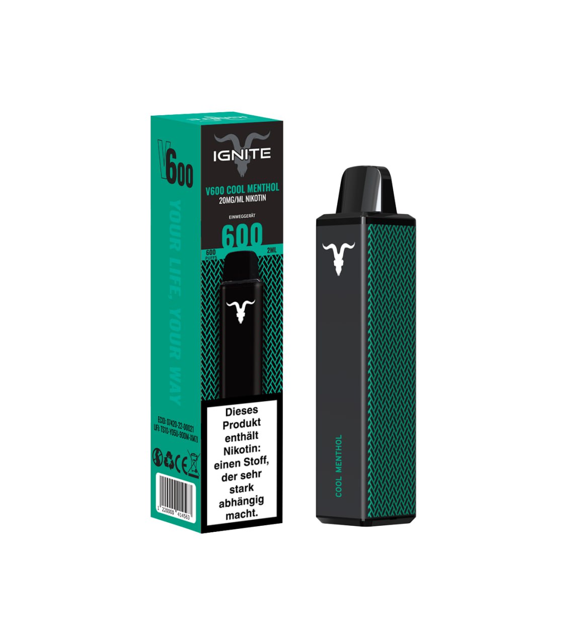 IGNITE V600 - COOL MENTHOL - Einweg E-Zigarette IGNITE V600 - COOL MENTHOL - Einweg E-Zigarette