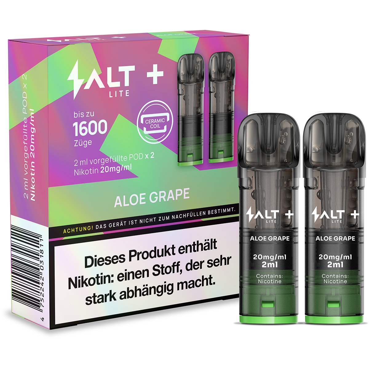 SALT+ Lite POD 2er - Aloe Grape SALT Plus Lite POD 2er - Aloe Grape