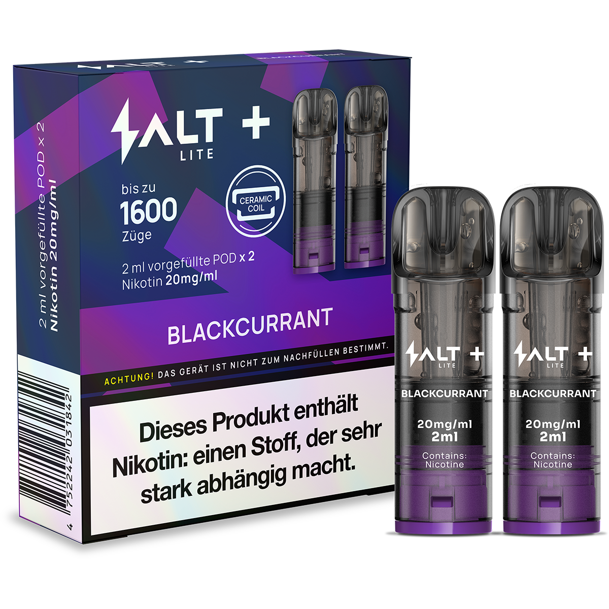 SALT+ Lite POD 2er - Blackcurrant SALT Plus Lite POD 2er - Blackcurrant
