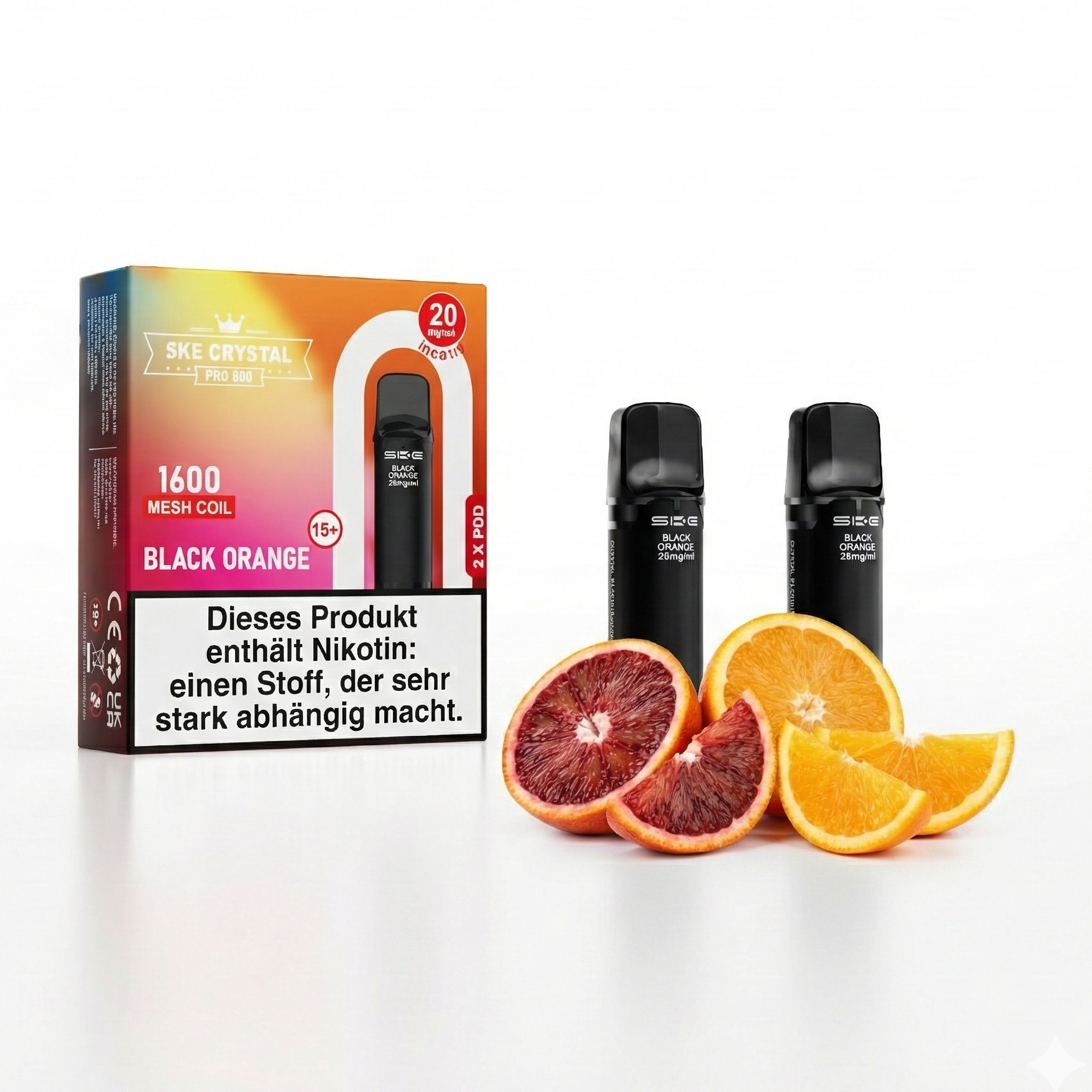 SKE Crystal Pro Pods 800 - Black Orange SKE Crystal Pro Pods 800 - Black Orange