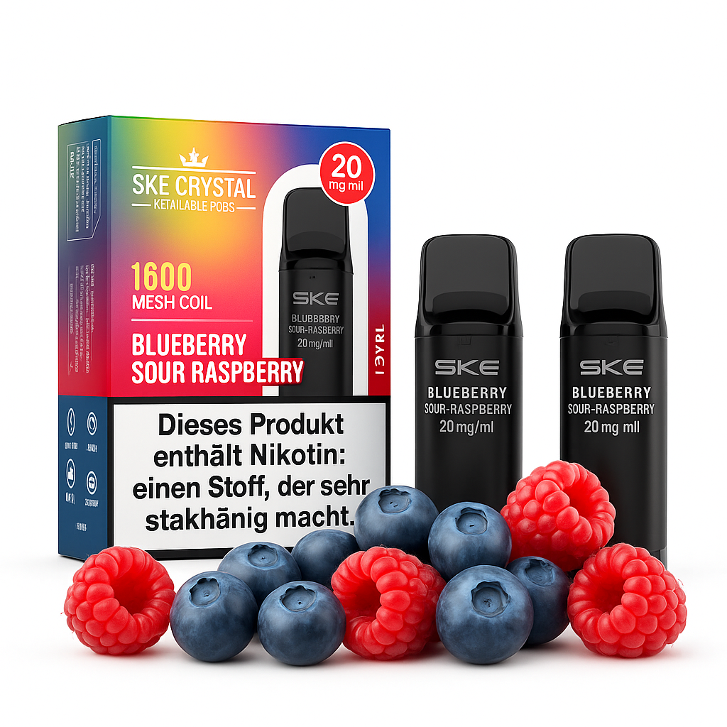 SKE Crystal Pro Pods 800 - Blueberry Sour Raspberry SKE Crystal Pro Pods 800 - Blueberry Sour Raspberry