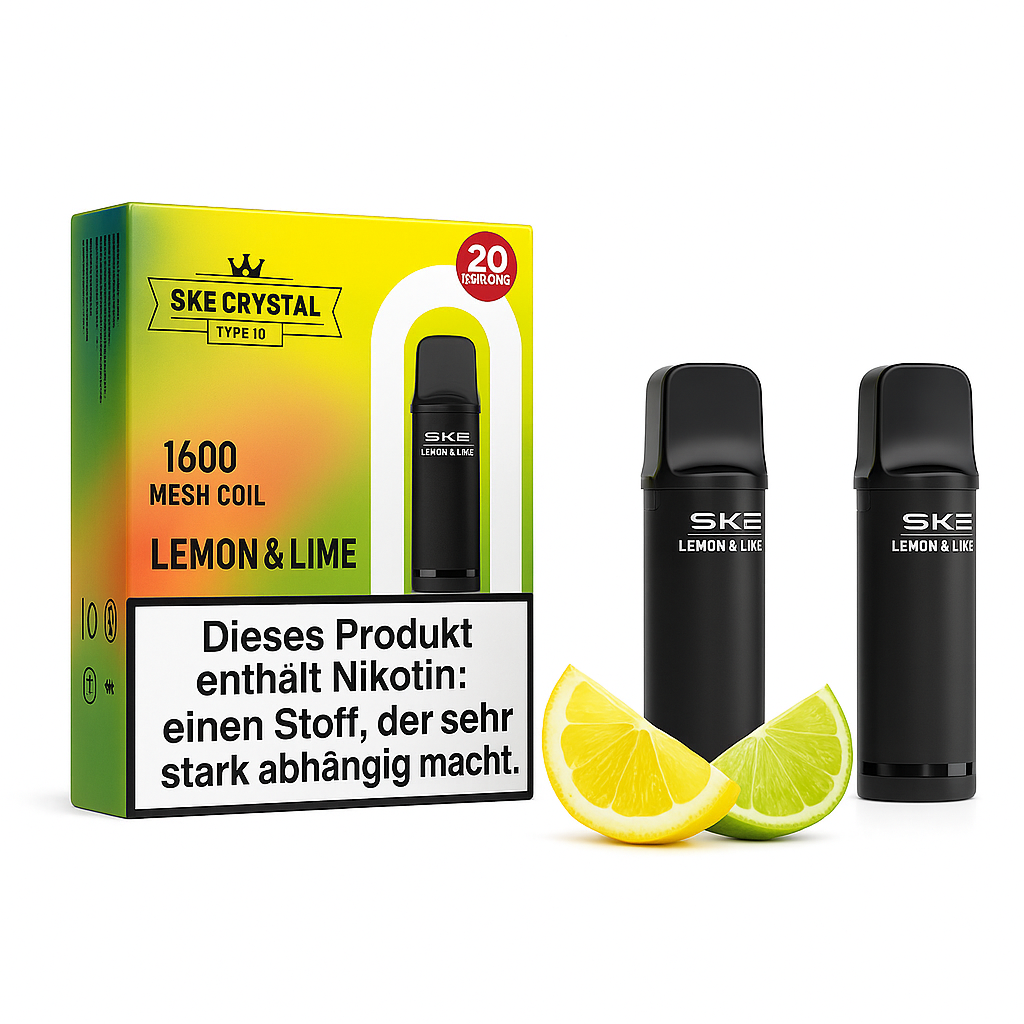 SKE Crystal Pro Pods 800 - Lemon & Lime SKE Crystal Pro Pods 800 - Lemon & Lime