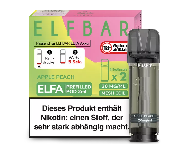 ELFBAR ELFA POD 2er Pack - APPLE PEACH ELFBAR ELFA POD 2er Pack - APPLE PEACH