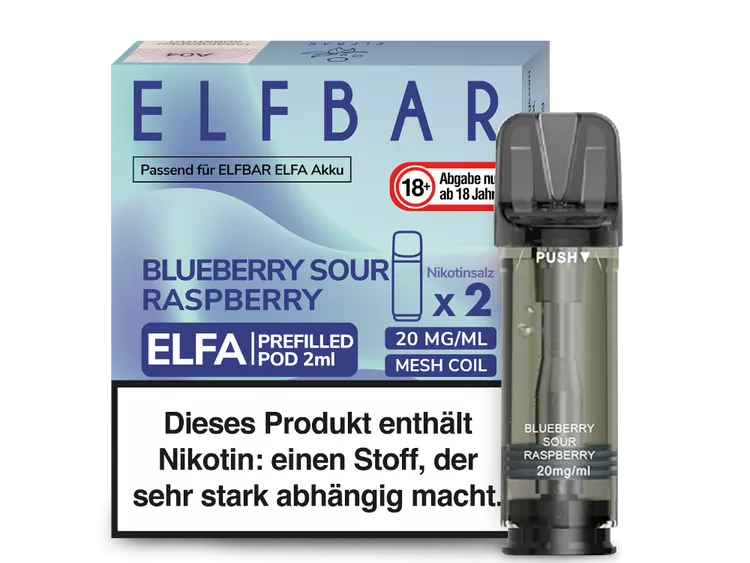 ELFBAR ELFA POD 2er Pack - BLUEBERRY SOUR RASPBERRY