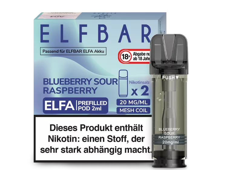 ELFBAR ELFA POD 2er Pack - BLUEBERRY SOUR RASPBERRY ELFBAR ELFA POD 2er Pack - BLUEBERRY SOUR RASPBERRY