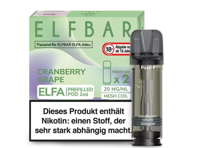ELFBAR ELFA POD 2er Pack - CRANBERRY GRAPE ELFBAR ELFA POD 2er Pack - CRANBERRY GRAPE