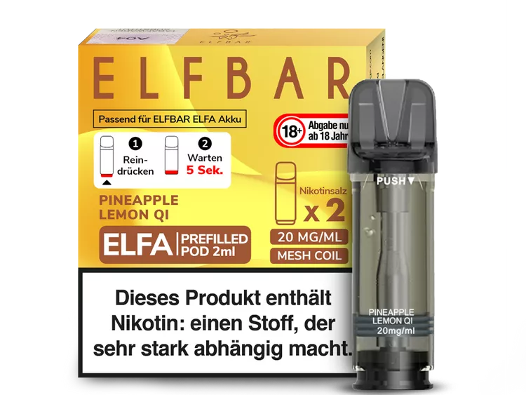 ELFBAR ELFA POD 2er Pack - PINEAPPLE LEMON QI ELFBAR ELFA POD 2er Pack - PINEAPLE LEMON QI