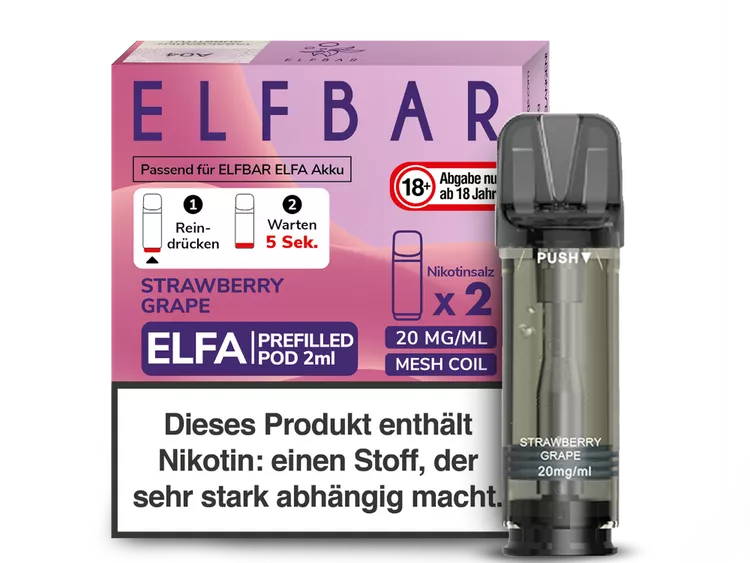 ELFBAR ELFA POD 2er Pack - STRAWBERRY GRAPE ELFBAR ELFA POD 2er Pack - STRAWBERRY GRAPE
