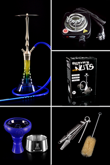KAYA Summer  INOX-SET 630CE Drops 2S Silber Komplett Shisha - HOOKAH BLACK