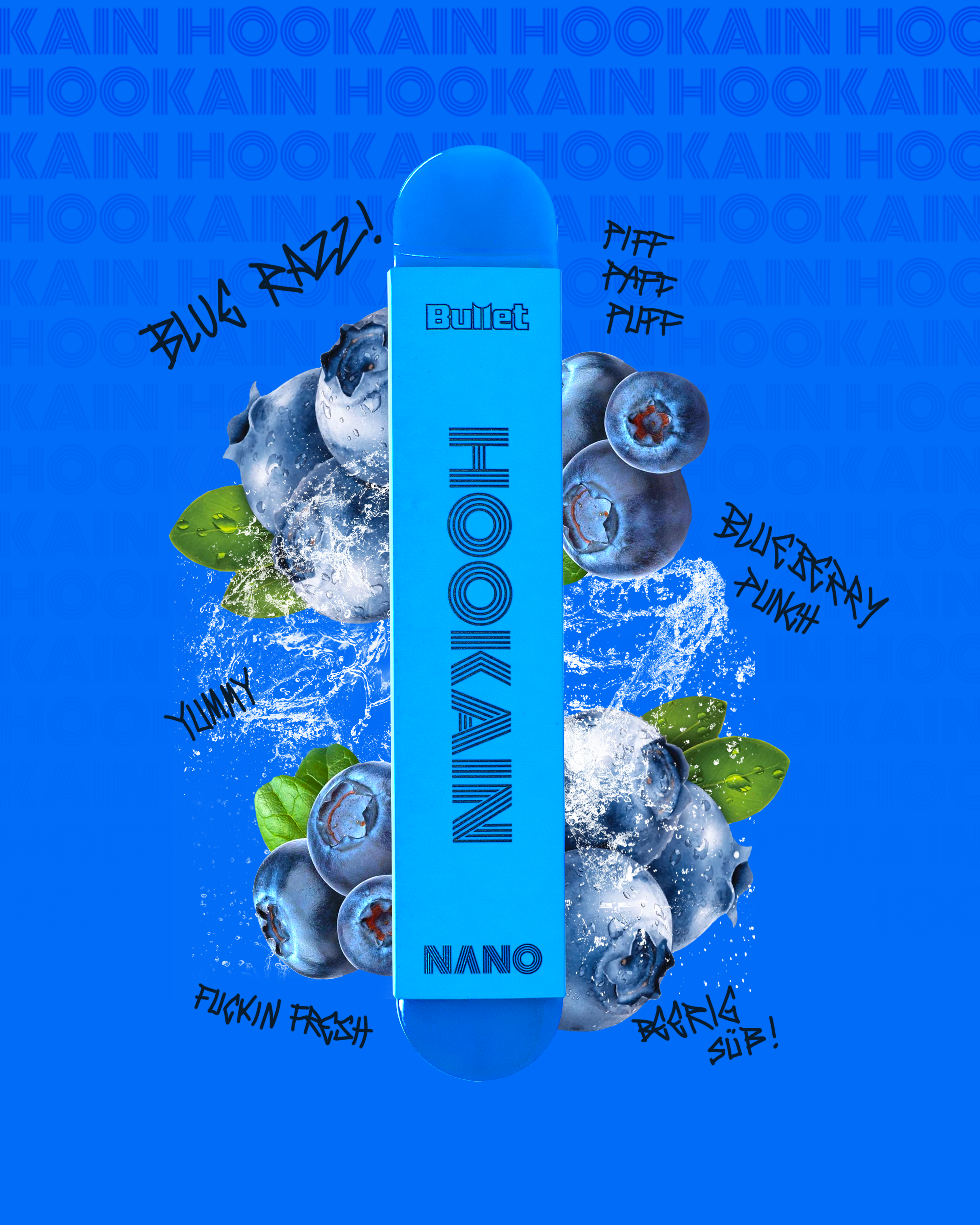 HOOKAIN - Nano X - Blue Razz - Einweg E-Zigarette HOOKAIN - Nano X - Blue Razz