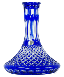 HOOKAH BLACK Crystal Overlay Cut Blue - Kristallglas Tradi Steck-Bowl - HOOKAH BLACK SHOP Kaufen