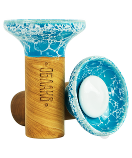 OBLAKO FLOW - White on Marble Light Blue/White