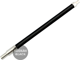 KHMARA Leder/Edelstahl Mundstück - CORIUM MONO - mit weißer Naht - HOOKAH BLACK