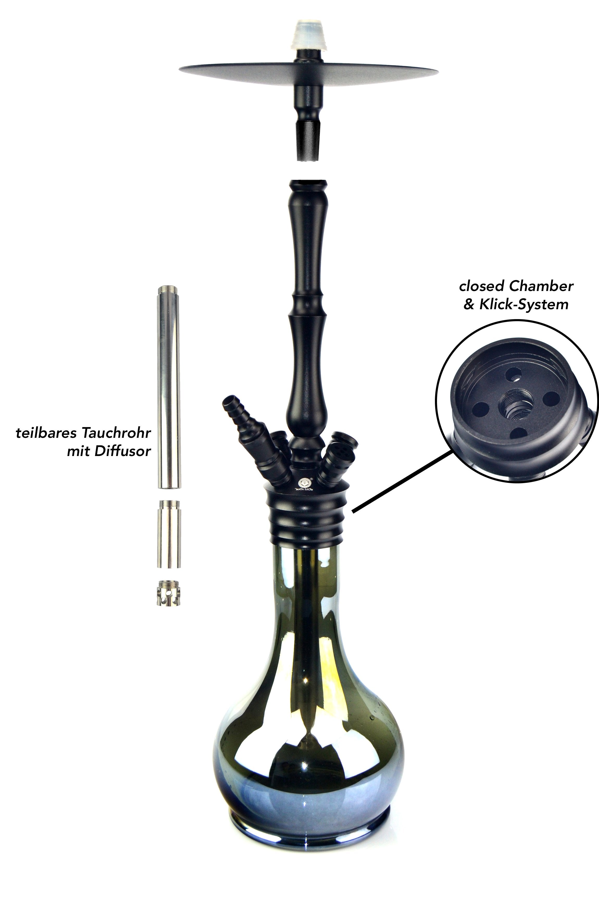 Mata Leon Zaragossa 8Ball - Black Mata Leon Zaragossa 8Ball - Black - HOOKAH BLACK