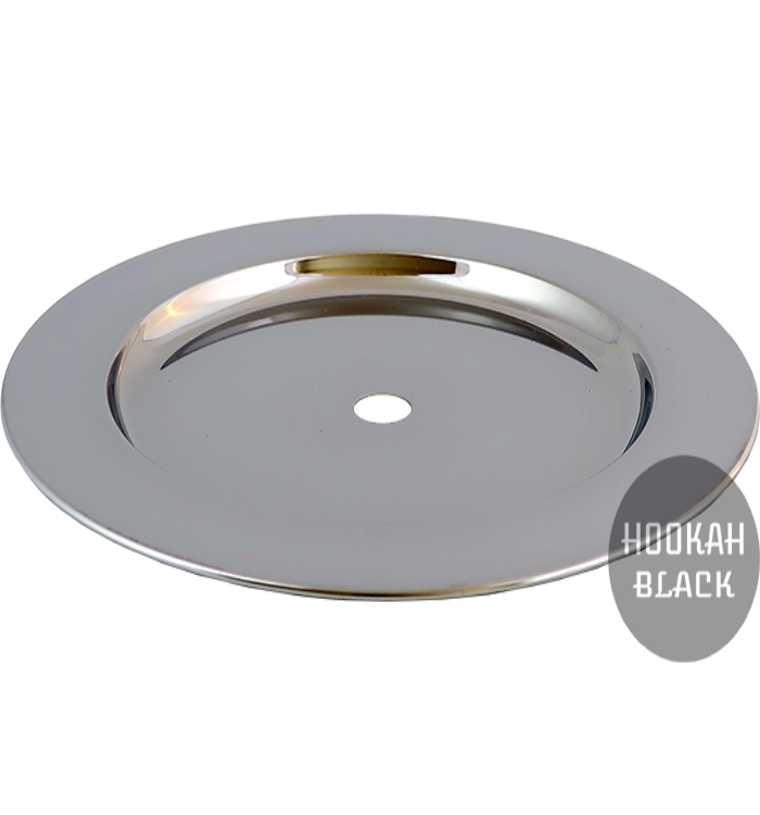 Mata Leon glänzender Kohleteller für Shisha Silver - 24 cm Ø - HOOKAH BLACK