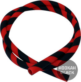 Caesar Shisha Silikonschlauch mit Streifen - 1.5M Schwarz/Rot - HOOKAH BLACK SHOP Kaufen