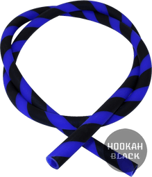 Caesar Shisha Silikonschlauch mit Streifen - 1.5M Schwarz/Blau