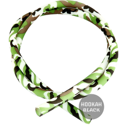 Shisha Silikonschlauch - 1.5M SMK Camouflage Original Black/Green/Braun Matt - HOOKAH BLACK