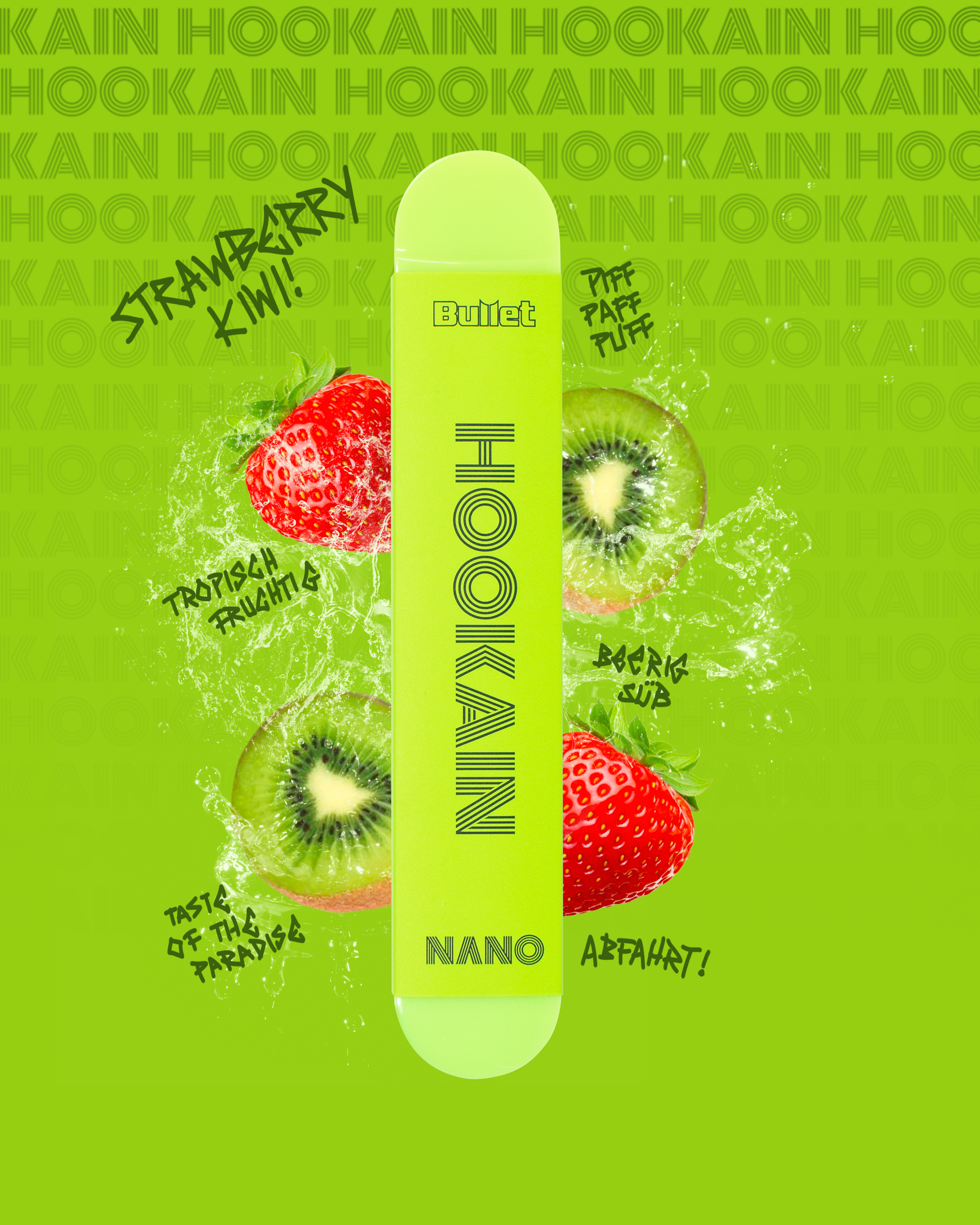 HOOKAIN - Nano X - Strawberry Kiwi - Einweg E-Zigarette HOOKAIN - Nano X - Strawberry Kiwi