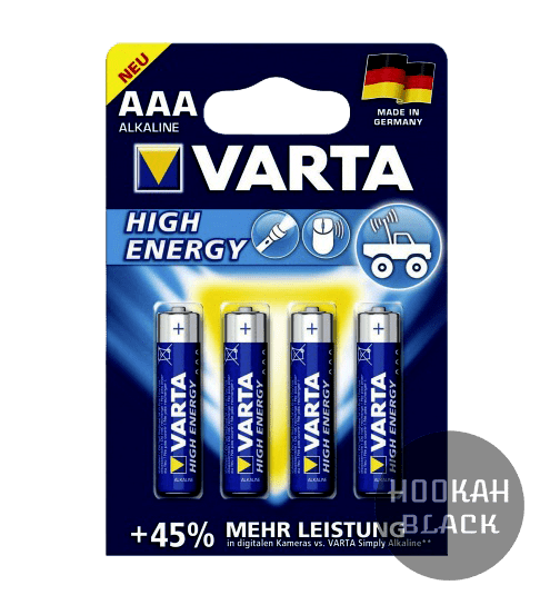 4 VARTA Batterien AAA, Micro-LR03 1,5V High-Energy, +45% mehr Leistung! 4 VARTA Batterien AAA, Micro-LR03 1,5V High-Energy, +45% mehr Leistung! - HOOKAH BLACK SHOP Kaufen