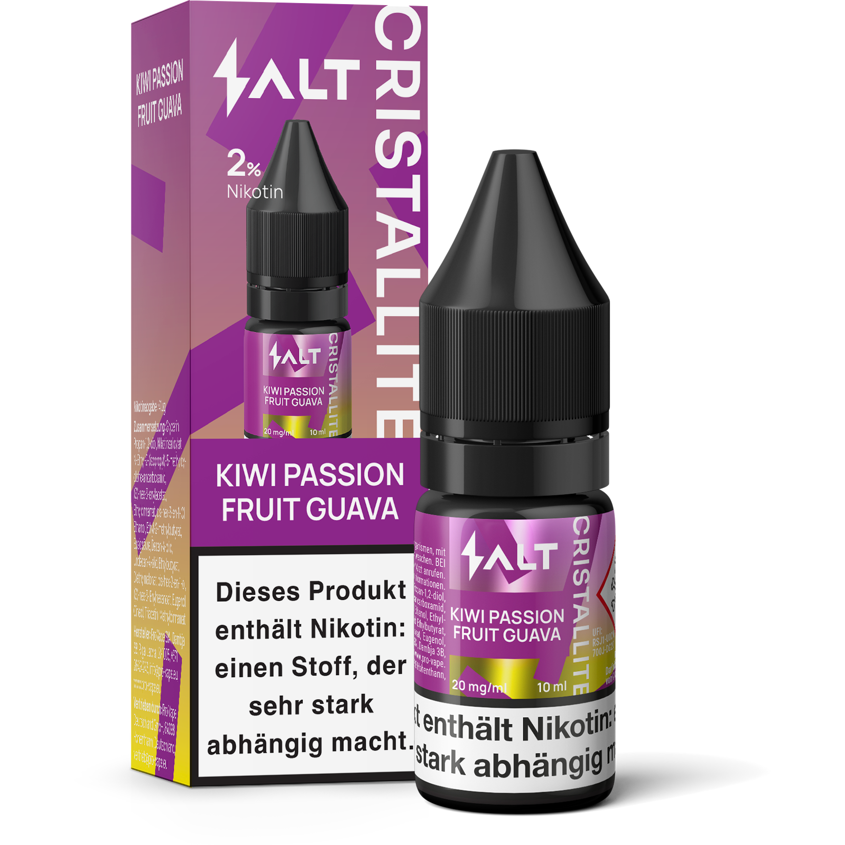 SALT CRISTALLITE Liquid 10ml - Kiwi Passion Fruit Guava