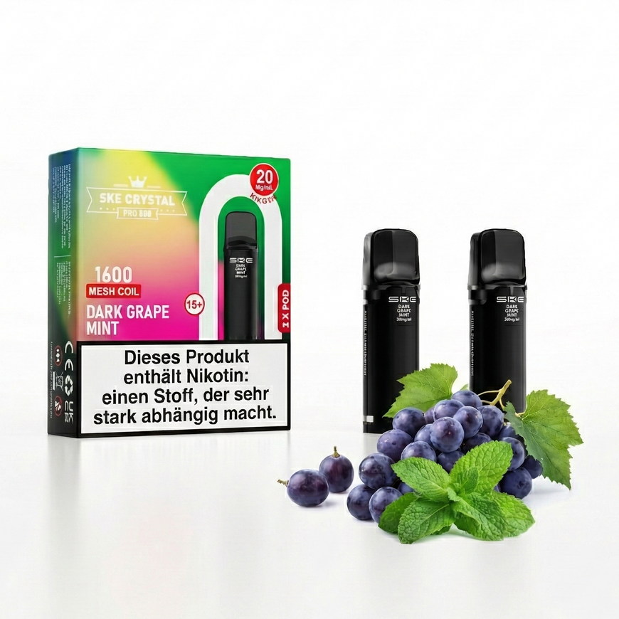 SKE Crystal Pro Pods 800 - Dark Grape Mint