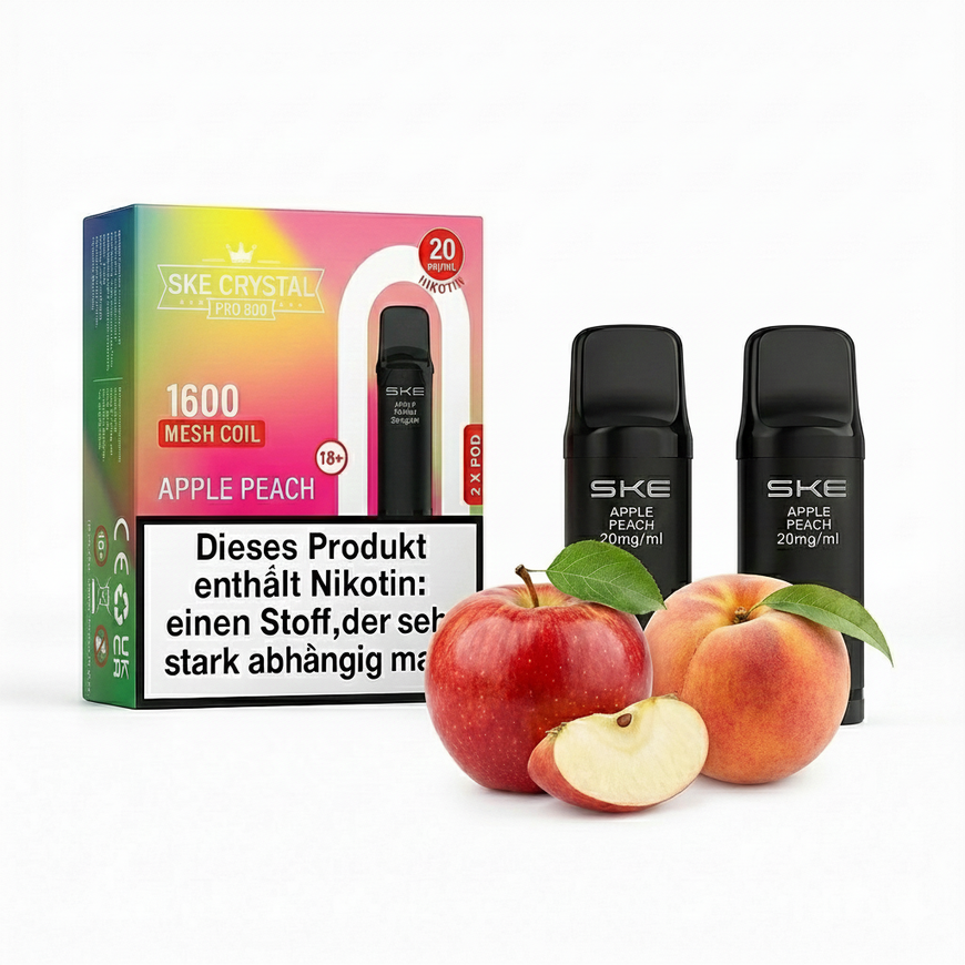 SKE Crystal Pro Pods 800 - Apple Peach