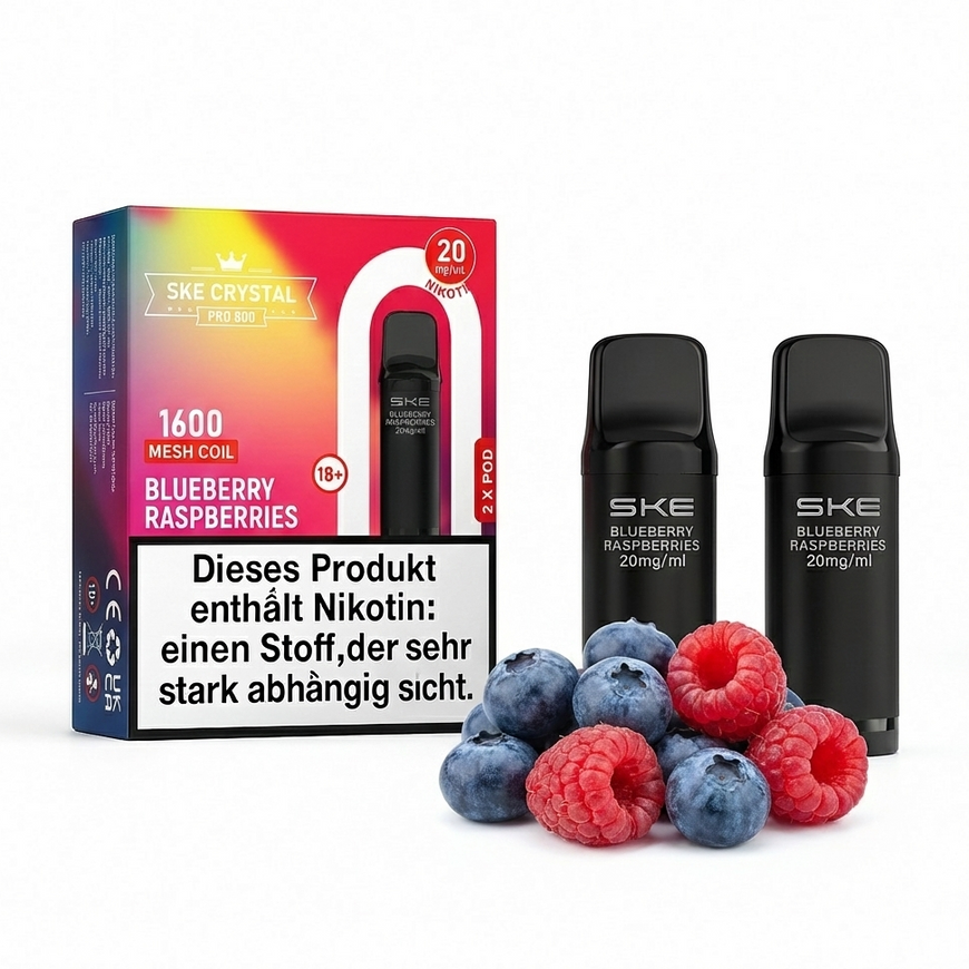 SKE Crystal Pro Pods 800 - Blueberry Raspberries