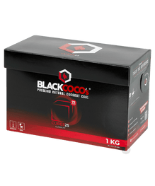 BLACK COCO`s 1kg CUBES25 Kokosnuss, 25mm Naturkohle, BOX