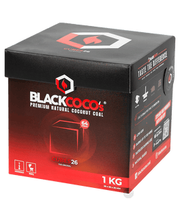 BLACK COCO`s 1kg Premium Kokosnuss, 26mm Naturkohle, BOX - HOOKAH BLACK SHOP Kaufen