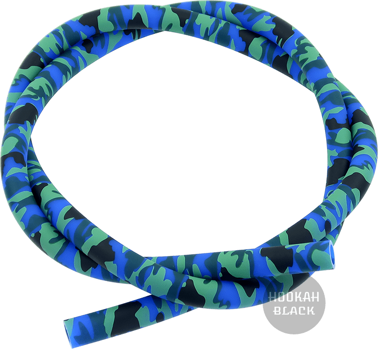 Diamond Silikonschlauch - 1.5 Matt Camouflage Blau/Grün - HOOKAH BLACK SHOP Kaufen