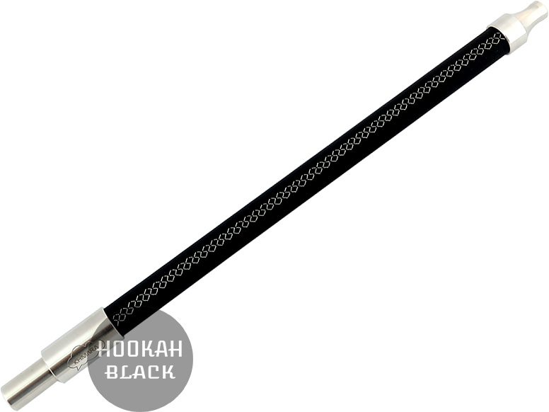 KHMARA Leder/Edelstahl Mundstück - CORIUM MONO - mit weißer Naht - HOOKAH BLACK