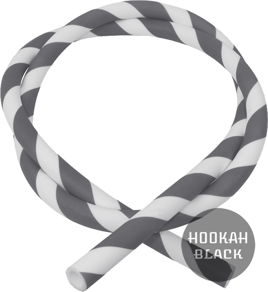 Caesar Shisha Silikonschlauch mit Streifen - 1.5M Grau/Weiß - HOOKAH BLACK SHOP Kaufen