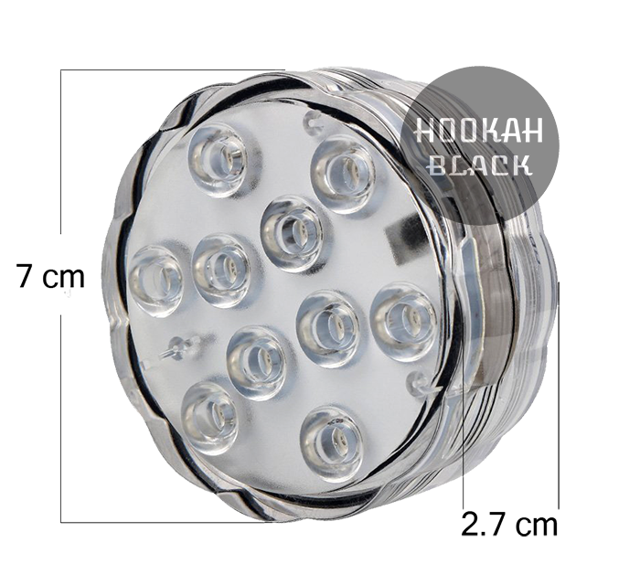 LED Licht Set - Shisha Untersetzer, Unterwasser Einsatz + Fernbedienung - HOOKAH BLACK