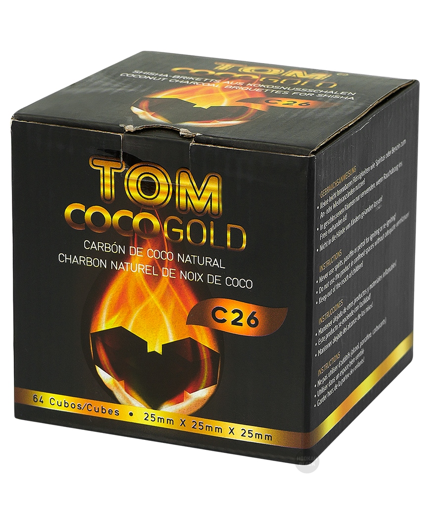 TOM COCO GOLD C26 Premium Kokosnuss, 26mm Naturkohle 1kg